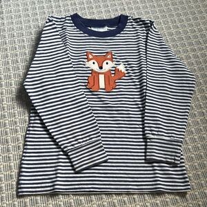 Little English Blue and White Long Sleeve Tee